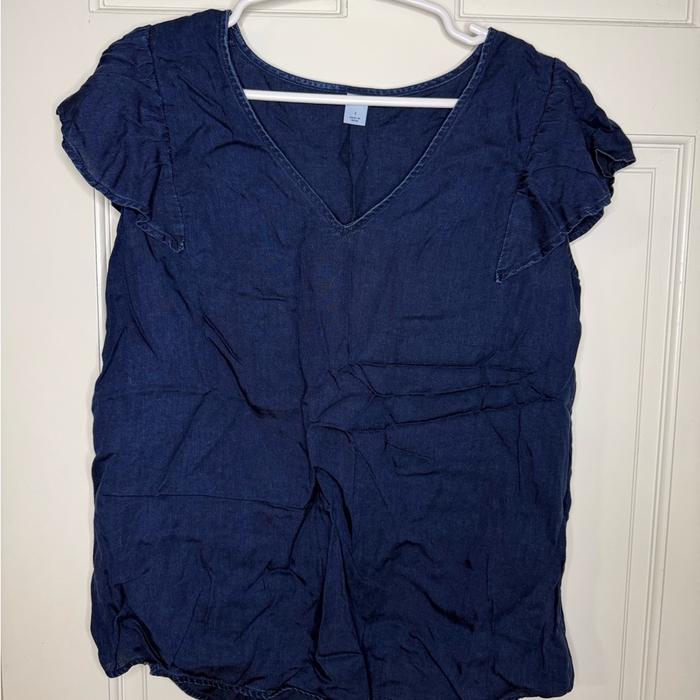 New With Tags Old Navy Navy Blue Flutter Sleeve Blouse